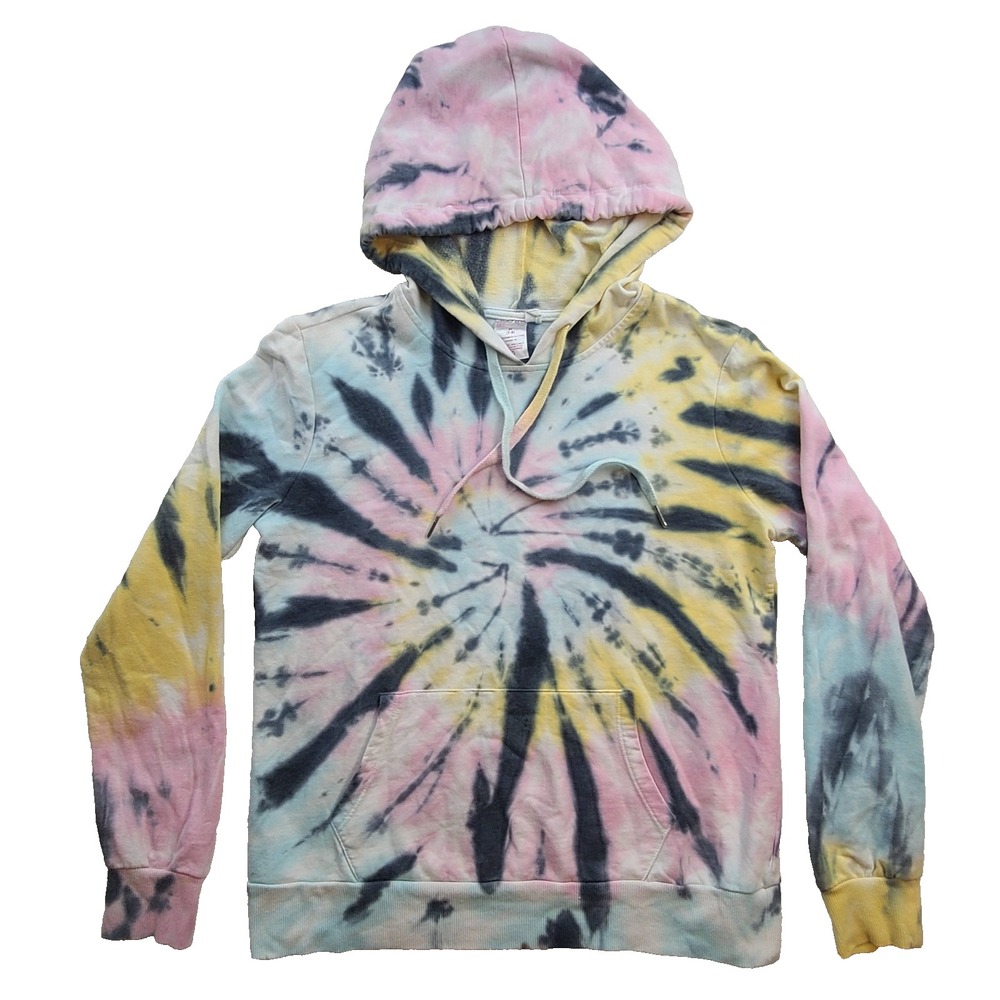 No Boundaries Juniors M 7-9 Pink Pastel Tie Dye Pullover Hoodie Sweatshirt
